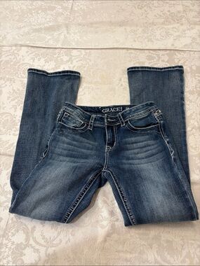 Grace Girl’s Dark Blue Boot Cut Jeans